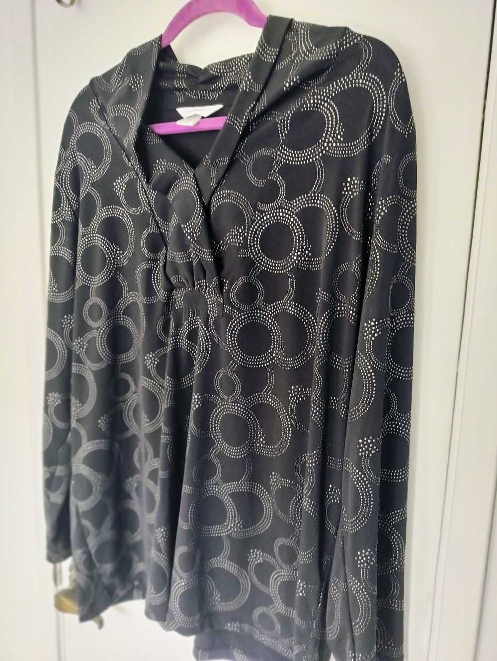CJ Banks Black Blouse with Silver Embellishments Size 1X